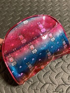 Kids Robot Glitter Cosmetic Bag - Pink & Blue